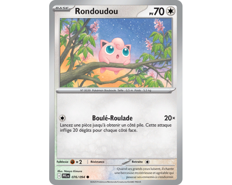 Rondoudou Pv 70 76/094 - Carte Commune Reverse - Méga-Évolution Flammes Fantasmagoriques