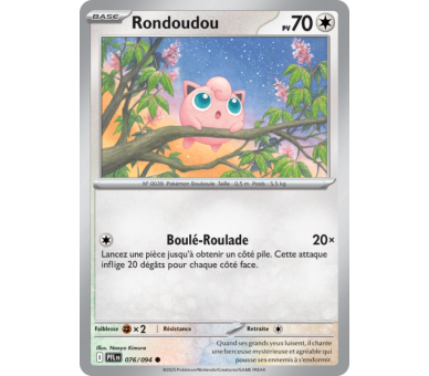 Rondoudou Pv 70 76/094 - Carte Commune Reverse - Méga-Évolution Flammes Fantasmagoriques