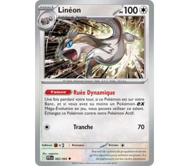 Linéon Pv 100 82/094 - Carte Peu Commune Reverse - Méga-Évolution Flammes Fantasmagoriques