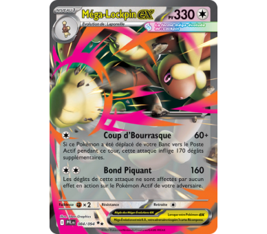 Méga-Lockpin-ex Pv 330 84/094 - Carte Double Rare - Méga-Évolution Flammes Fantasmagoriques