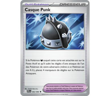 Objet Casque Punk 92/094 - Carte Peu Commune Reverse - Méga-Évolution Flammes Fantasmagoriques