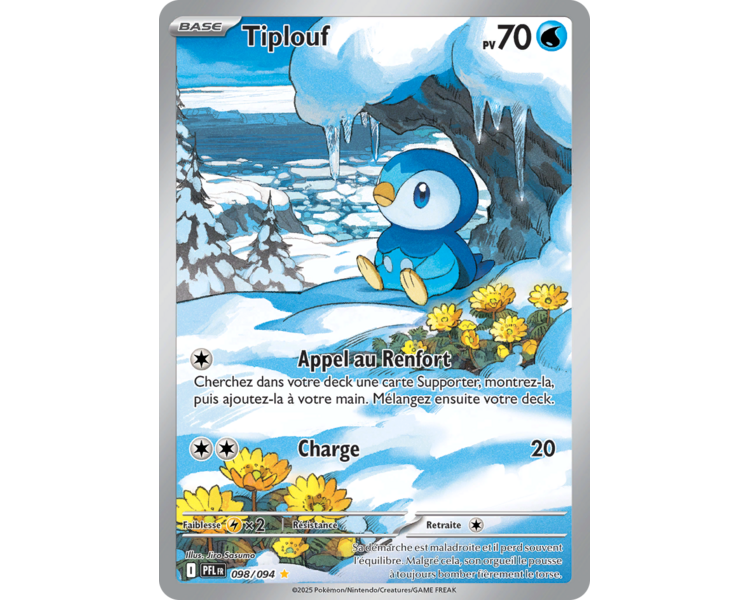 Tiplouf Pv 70 98/094 - Carte Illustration rare Secrète - Méga-Évolution Flammes Fantasmagoriques