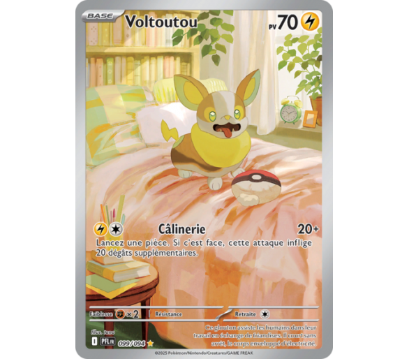 Voltoutou Pv 70 99/094 - Carte Illustration rare Secrète - Méga-Évolution Flammes Fantasmagoriques