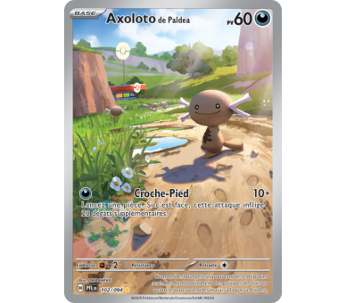 Axoloto de Paldea Pv 60 102/094 - Carte Illustration rare Secrète - Méga-Évolution Flammes Fantasmagoriques
