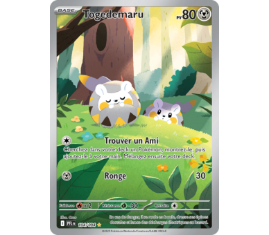 Togedemaru Pv 80 104/094 - Carte Illustration rare Secrète - Méga-Évolution Flammes Fantasmagoriques