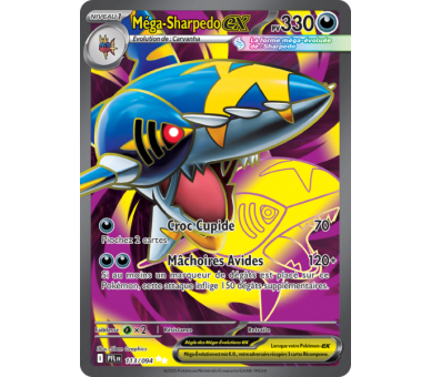 Méga-Sharpedo-ex Pv 330 113/094 - Carte Ultra Rare Secrète - Méga-Évolution Flammes Fantasmagoriques