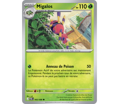 Migalos Pv 110 002/88 - Carte Commune Reverse - Méga-Évolution Équilibre Parfait