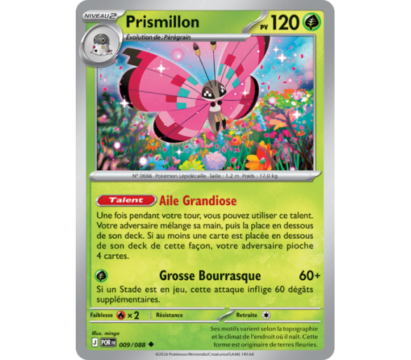 Prismillon Pv 120 009/88 - Carte Peu Commune Reverse - Méga-Évolution Équilibre Parfait