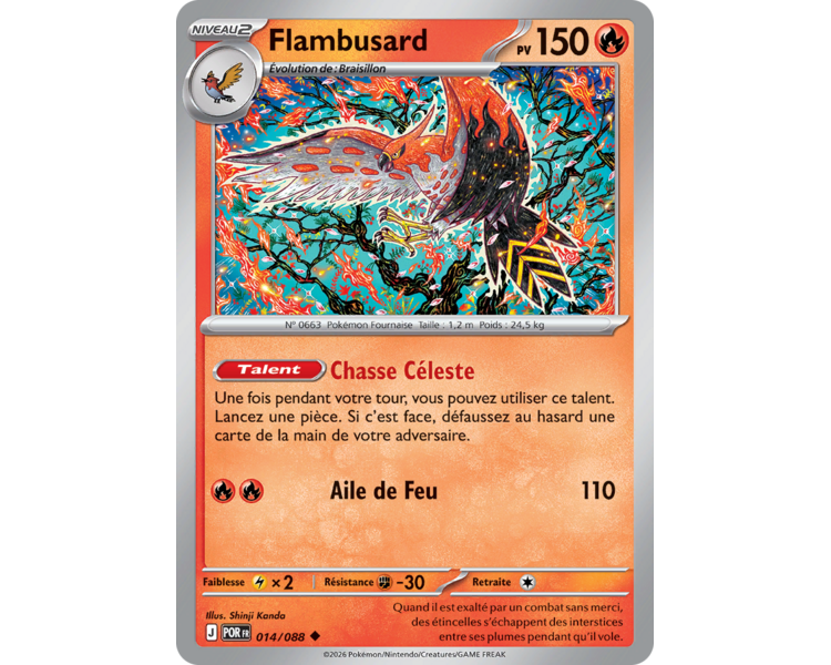Flambusard Pv 150 014/88 - Carte Peu Commune Reverse - Méga-Évolution Équilibre Parfait