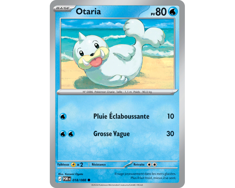Otaria Pv 80 018/88 - Carte Commune Reverse - Méga-Évolution Équilibre Parfait