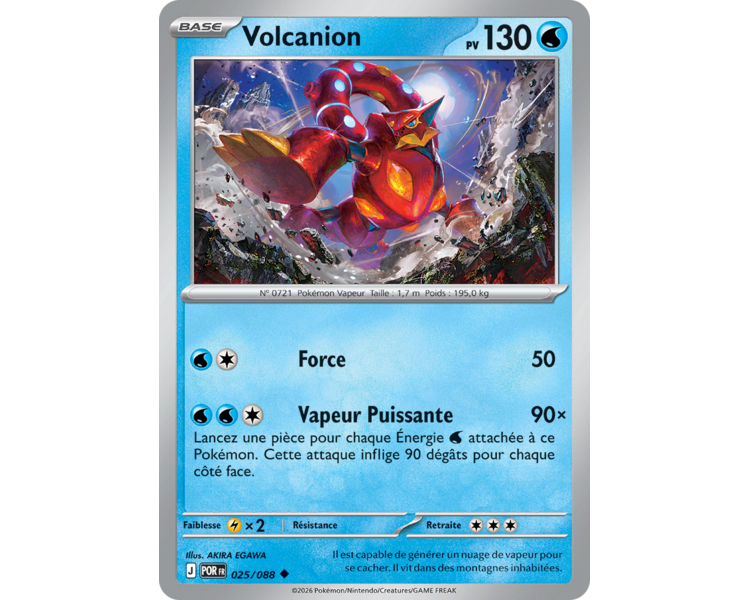 Volcanion Pv 130 025/88 - Carte Peu Commune Reverse - Méga-Évolution Équilibre Parfait