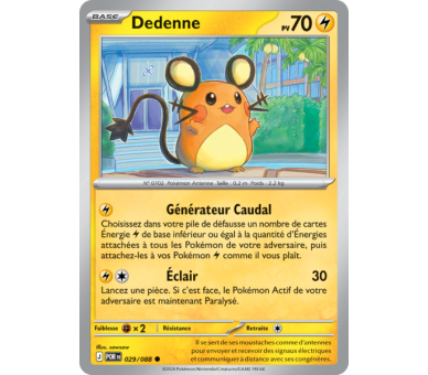 Dedenne Pv 70 029/88 - Carte Commune Reverse - Méga-Évolution Équilibre Parfait