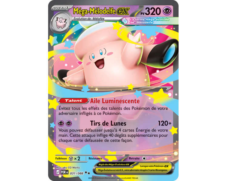 Méga-Mélodelfe-ex Pv 320 031/88 - Carte Double Rare - Méga-Évolution Équilibre Parfait