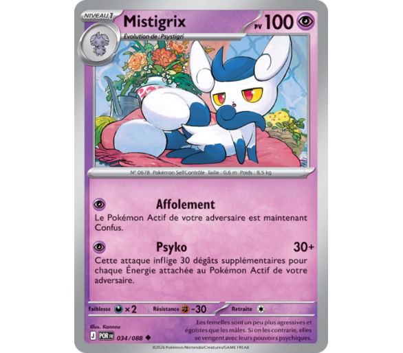 Mistigrix Pv 100 034/88 - Carte Peu Commune Reverse - Méga-Évolution Équilibre Parfait