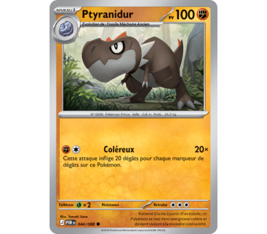 Ptyranidur Pv 100 044/88 - Carte Commune Reverse - Méga-Évolution Équilibre Parfait