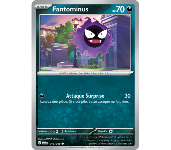 Fantominus Pv 70 048/88 - Carte Commune Reverse - Méga-Évolution Équilibre Parfait