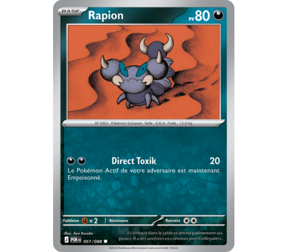 Rapion Pv 80 051/88 - Carte Commune Reverse - Méga-Évolution Équilibre Parfait