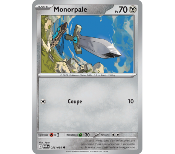 Monorpale Pv 70 056/88 - Carte Commune Reverse - Méga-Évolution Équilibre Parfait