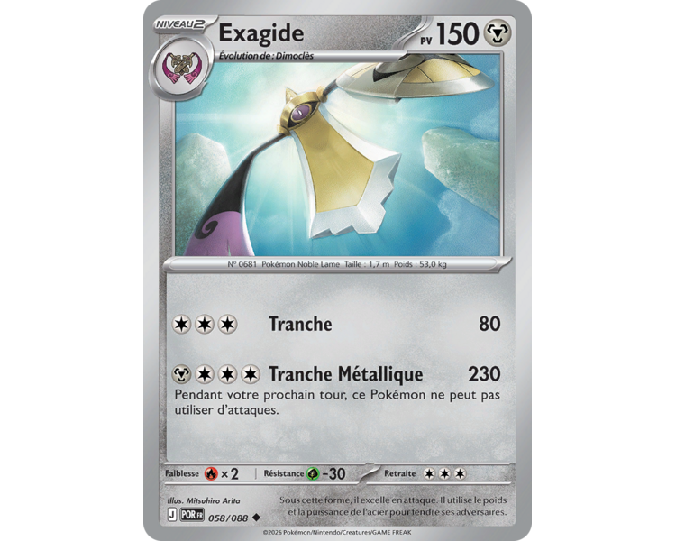 Exagide Pv 150 058/88 - Carte Peu Commune Reverse - Méga-Évolution Équilibre Parfait