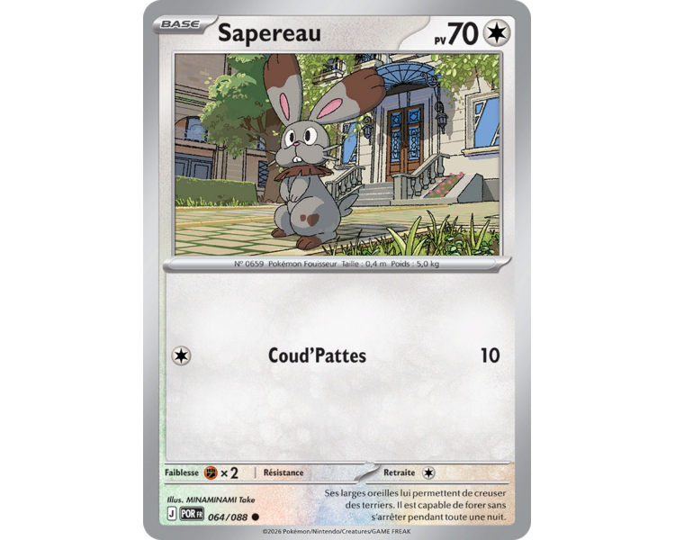 Sapereau Pv 70 064/88 - Carte Commune Reverse - Méga-Évolution Équilibre Parfait
