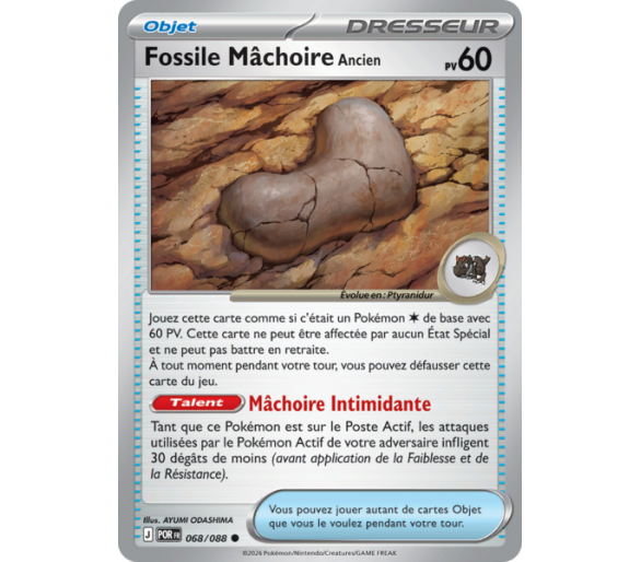 Objet Fossile Mâchoire Ancien 68/88 - Carte Commune Reverse - Méga-Évolution Équilibre Parfait