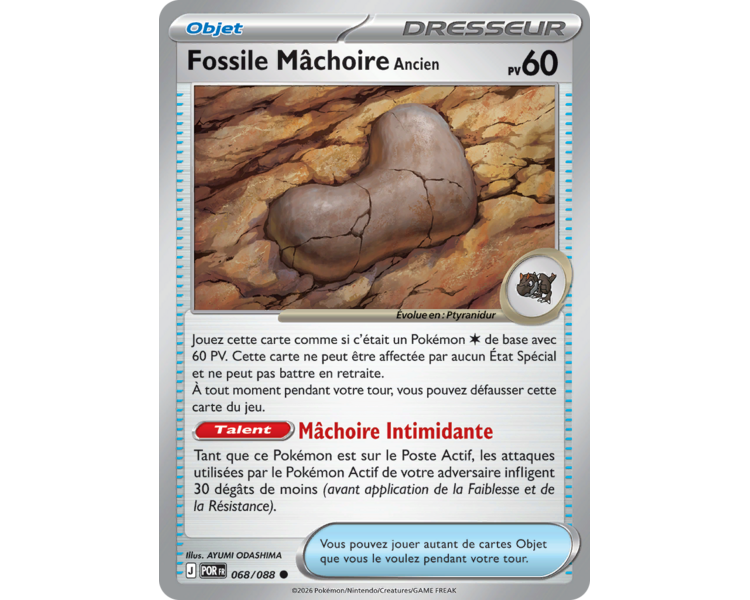Objet Fossile Mâchoire Ancien 68/88 - Carte Commune Reverse - Méga-Évolution Équilibre Parfait