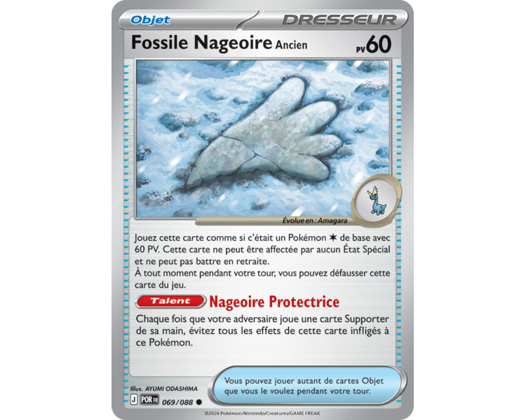 Objet Fossile Nageoire Ancien 69/88 - Carte Commune Reverse - Méga-Évolution Équilibre Parfait