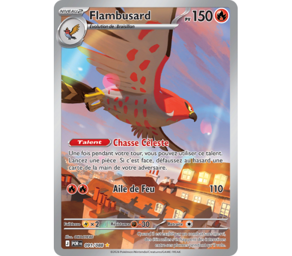 Flambusard Pv 80 91/88 - Carte Illustration Rare Secrète - Méga-Évolution Équilibre Parfait