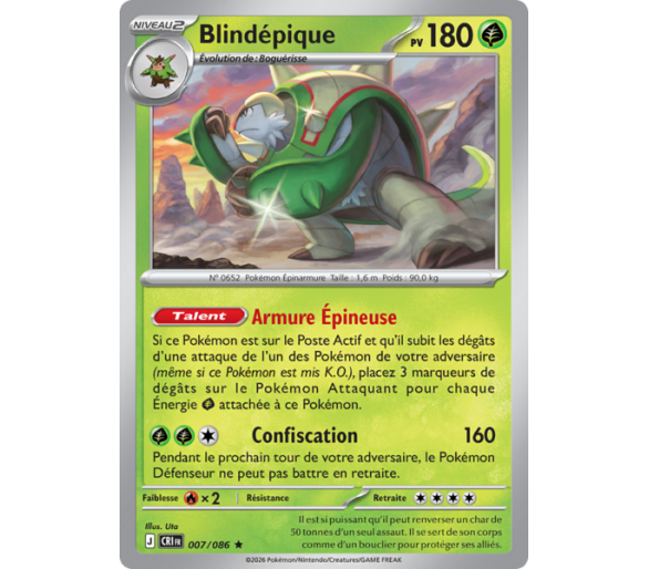 Blindépique Pv 180 007/86 - Carte Rare Holographique - Méga-Évolution Chaos Ascendant