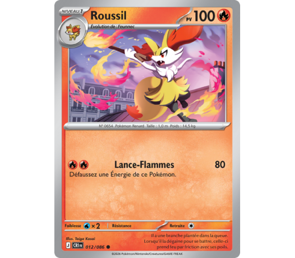 Roussil Pv 100 012/86 - Carte Commune Reverse - Méga-Évolution Chaos Ascendant