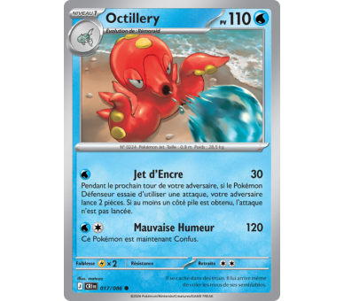 Octillery Pv 110 017/86 - Carte Commune Reverse - Méga-Évolution Chaos Ascendant