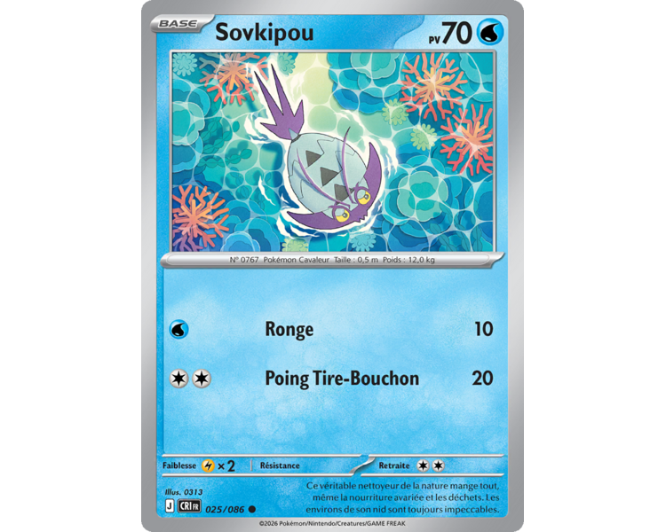 Sovkipou Pv 70 025/86 - Carte Commune Reverse - Méga-Évolution Chaos Ascendant