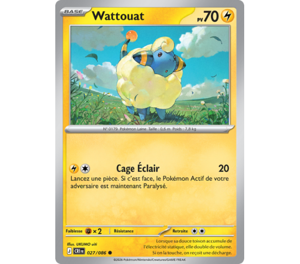 Wattouat Pv 70 027/86 - Carte Commune Reverse - Méga-Évolution Chaos Ascendant