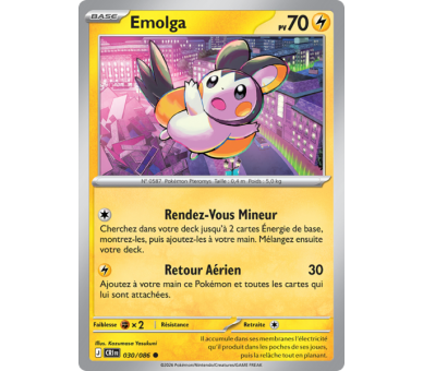 Emolga Pv 70 030/86 - Carte Commune Reverse - Méga-Évolution Chaos Ascendant