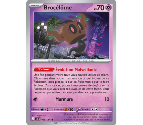 Brocélôme Pv 70 038/86 - Carte Commune Reverse - Méga-Évolution Chaos Ascendant