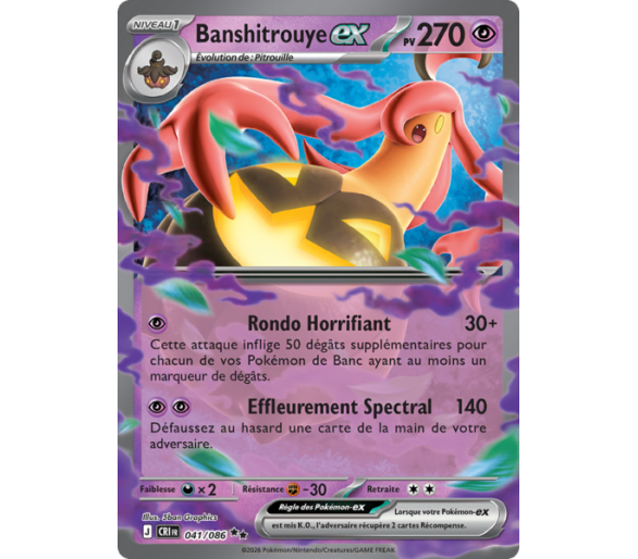 Banshitrouye-ex Pv 270 041/086 - Carte Double Rare - Méga-Évolution Chaos Ascendant