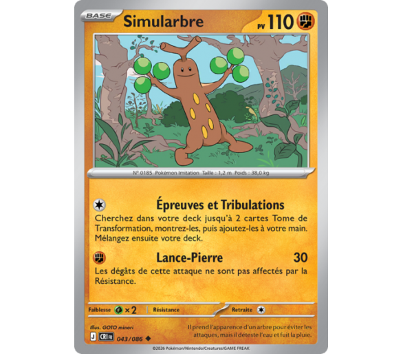 Simularbre Pv 110 043/86 - Carte Peu Commune Reverse - Méga-Évolution Chaos Ascendant