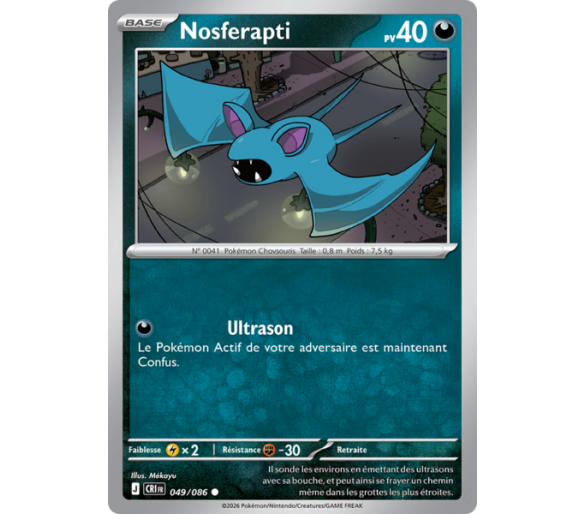 Nosferapti Pv 40 049/86 - Carte Commune Reverse - Méga-Évolution Chaos Ascendant