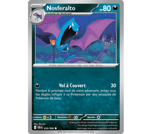 Nosferalto Pv 80 050/86 - Carte Commune Reverse - Méga-Évolution Chaos Ascendant