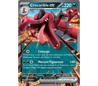 Crocorible-ex Pv 320 055/086 - Carte Double Rare - Méga-Évolution Chaos Ascendant