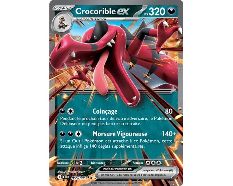 Crocorible-ex Pv 320 055/086 - Carte Double Rare - Méga-Évolution Chaos Ascendant