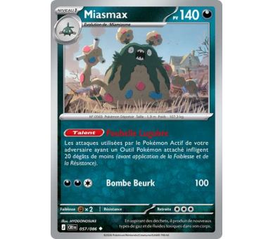 Miasmax Pv 140 057/86 - Carte Peu Commune Reverse - Méga-Évolution Chaos Ascendant