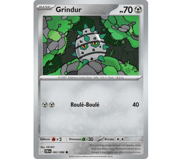 Grindur Pv 70 062/86 - Carte Commune Reverse - Méga-Évolution Chaos Ascendant