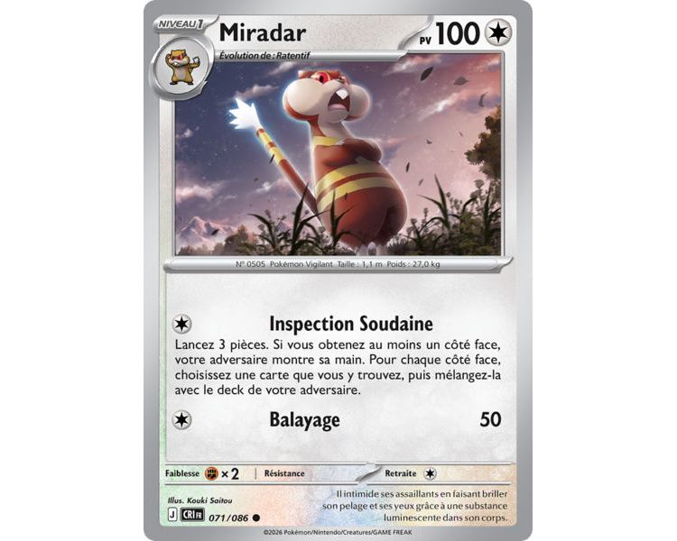 Miradar Pv 100 071/86 - Carte Commune Reverse - Méga-Évolution Chaos Ascendant