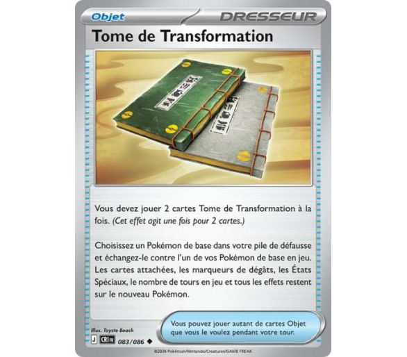 Objet Tome de Transformation 83/86 - Carte Peu Commune Reverse - Méga-Évolution Chaos Ascendant