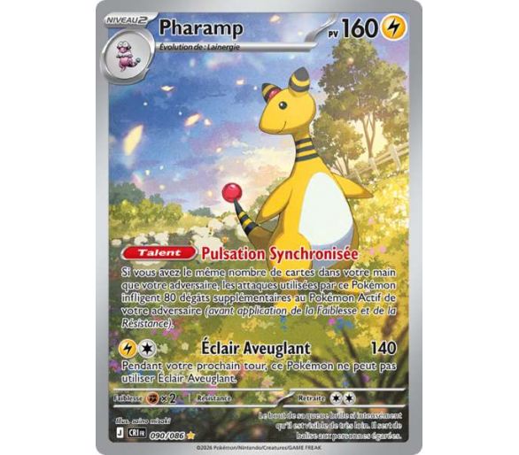 Pharamp Pv 160 090/86 - Carte Secrète Illustration Rare - Méga-Évolution Chaos Ascendant