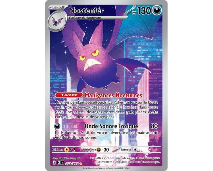 Nostenfer Pv 130 093/86 - Carte Secrète Illustration Rare - Méga-Évolution Chaos Ascendant