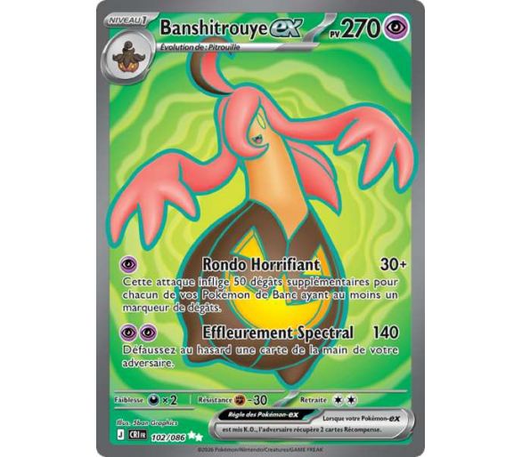 Banshitrouye-ex Pv 270 102/86 - Carte Secrète Ultra rare - Méga-Évolution Chaos Ascendant