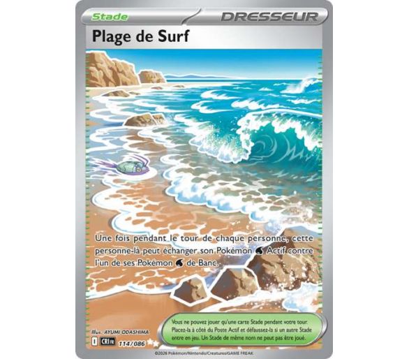 Supporter Plage de Surf 114/86 - Carte Secrète Ultra Rare - Méga-Évolution Chaos Ascendant