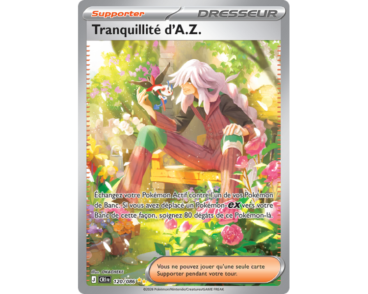Supporter Tranquillité d'A.Z. 120/86 - Carte Illustration spéciale rare - Méga-Évolution Chaos Ascendant